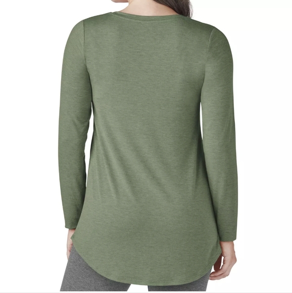 Nwt Members Mark Womens Long Sleeve Relaxed Fit Everyday Legging T-Shirt Green - Picture 4 of 5